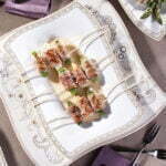 Сос беарнез с шишчета от аспержи и прошуто